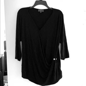 Black faux wrap top